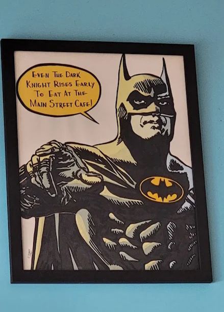 Batman painting at Main Street Cafe